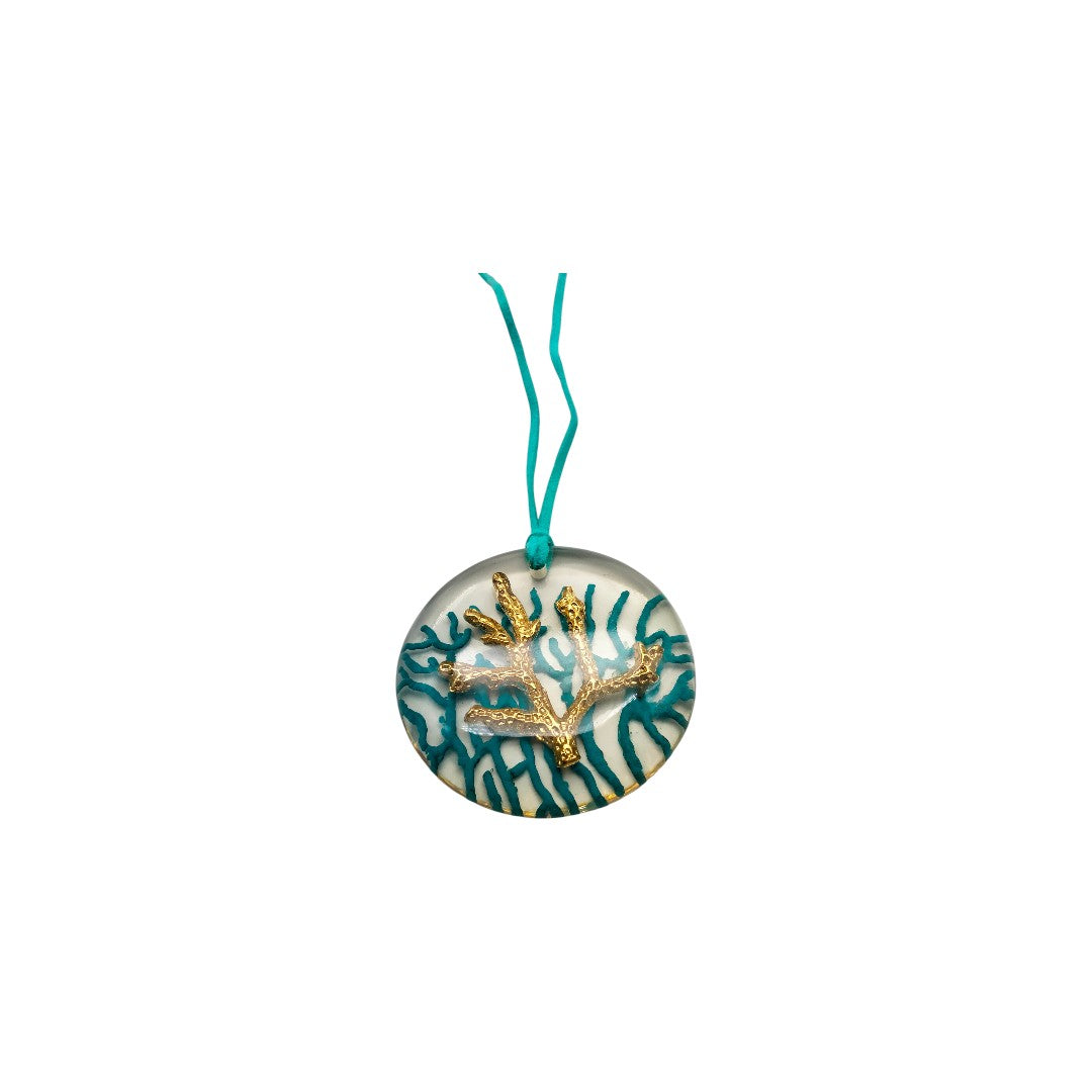 Sautoir "Corallium" – Pendentif Artistique Corail & Or