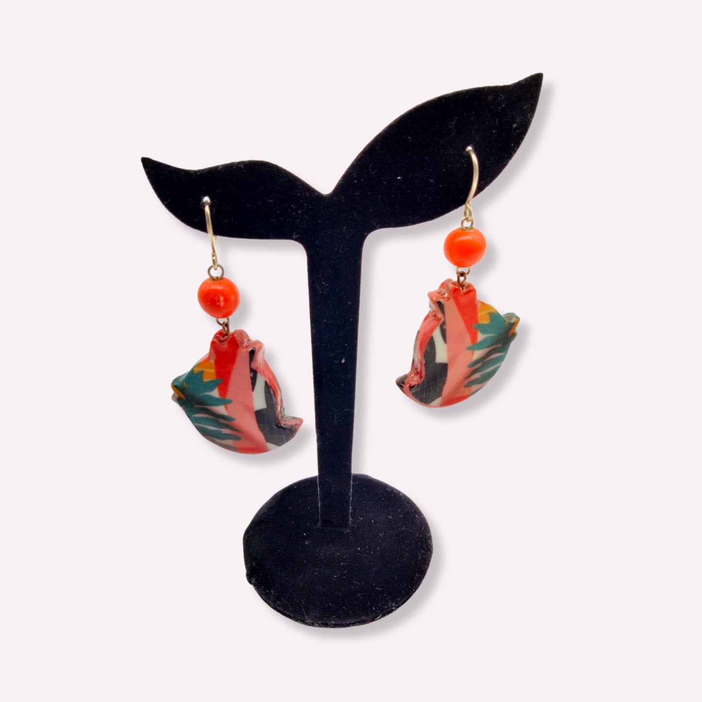 Boucles Oiseau  en bois vernis