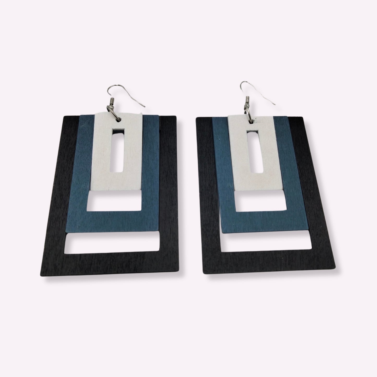 Boucles d'oreilles géométriques en bois pour femme