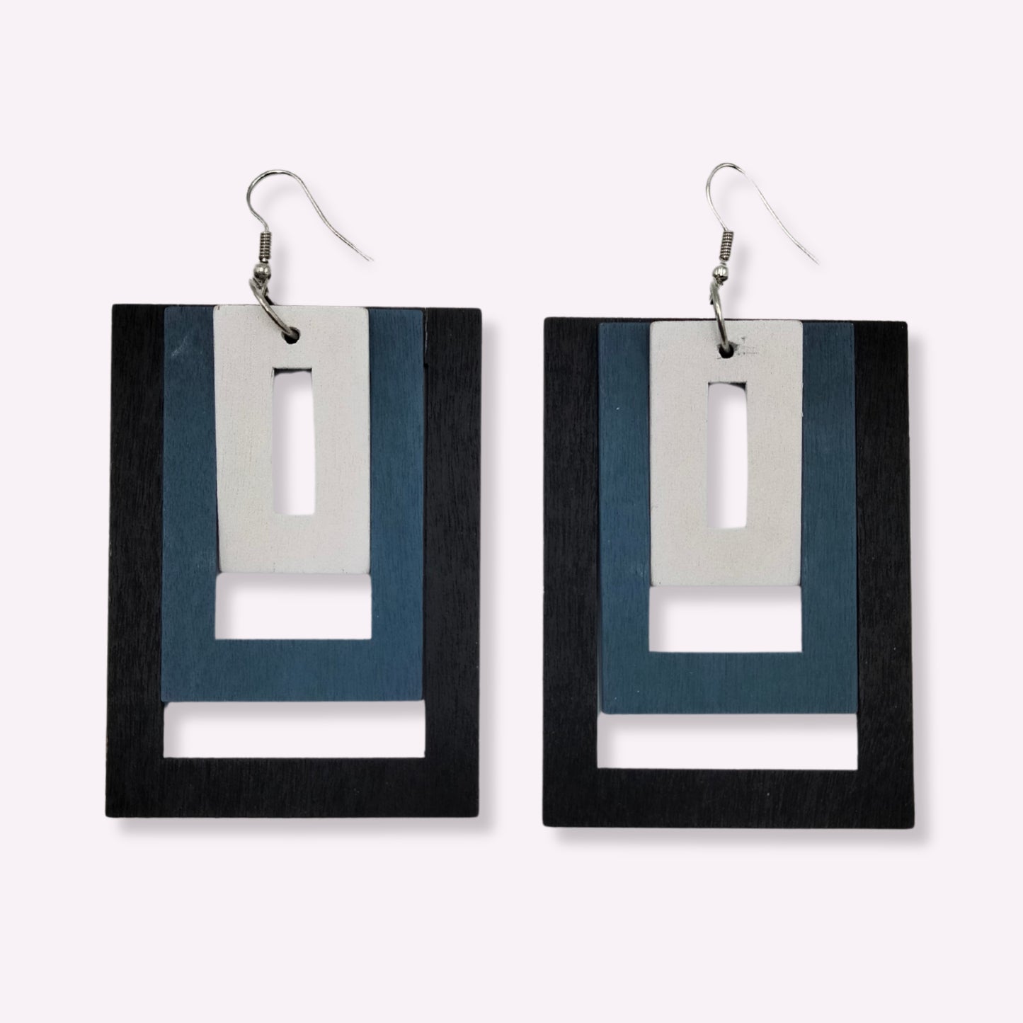 Boucles d'oreilles géométriques en bois pour femme