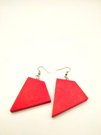 Boucles d'oreilles graphiques rouge - Style Graphique et Moderne Yandra Collection