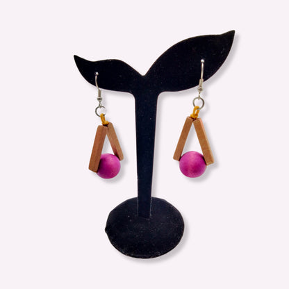 Boucles d’oreilles triangle pendantes fait main