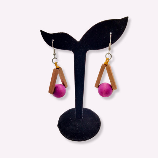 Boucles d’oreilles triangle pendantes fait main