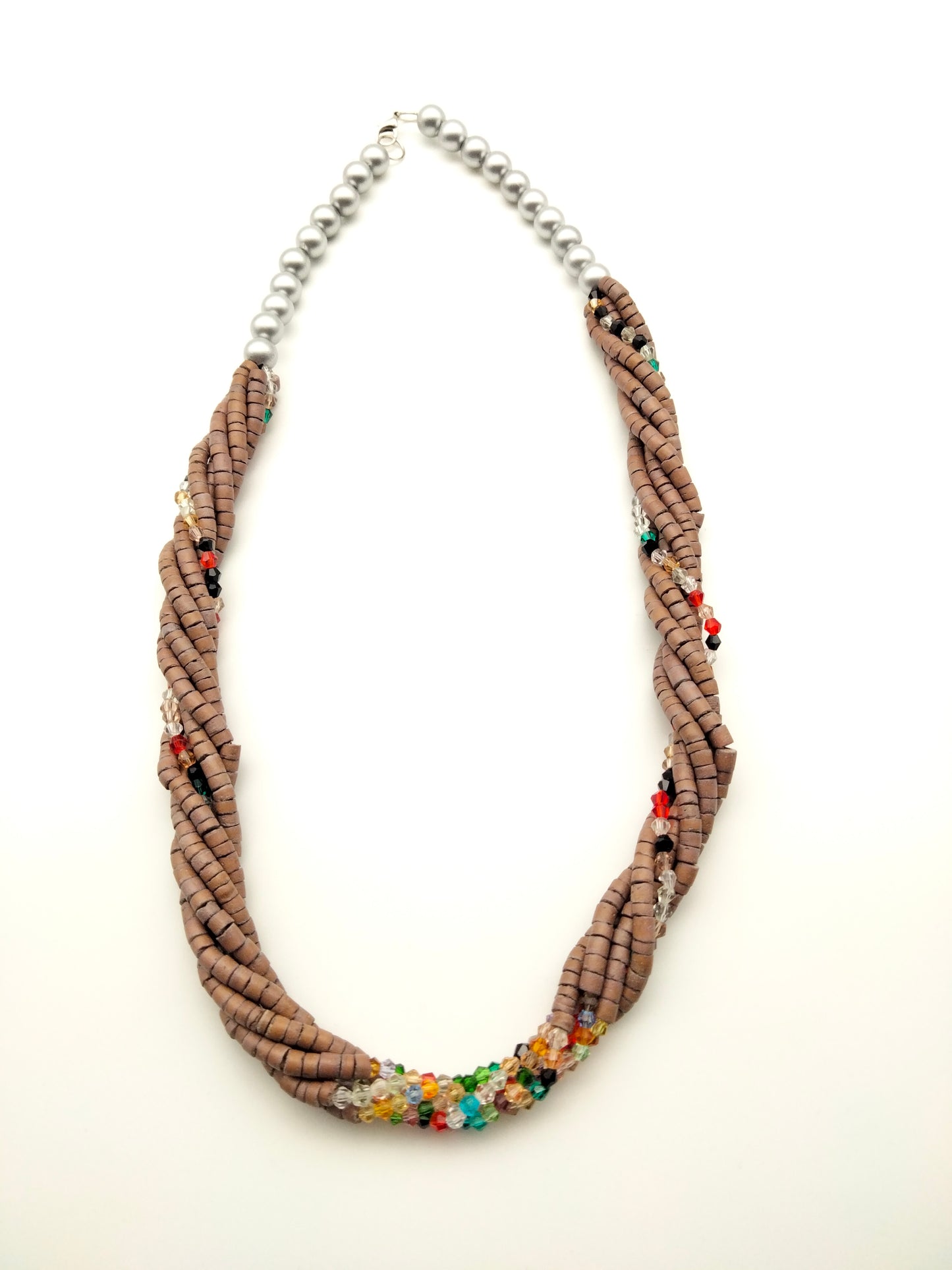 Le Sautoir "Tissage Boréal" – Bois & Éclats Cristallins