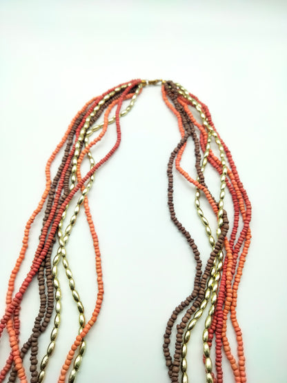 Collier sautoir multicolores