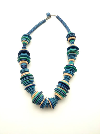 Collier Yandra en bois multicolores