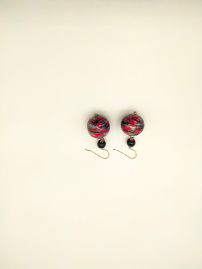 Boucles d'oreilles rond vernis multicolores