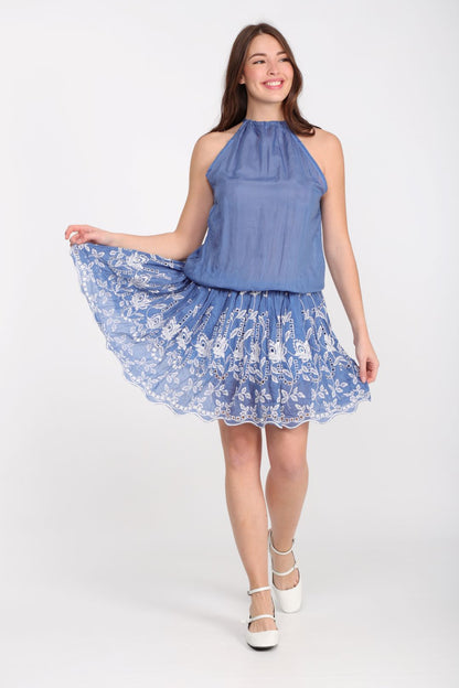 Robe d'Été Balkis  à Broderies Anglaises - Style Bohème Chic