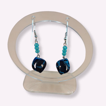 Boucles d'Oreilles Bleu