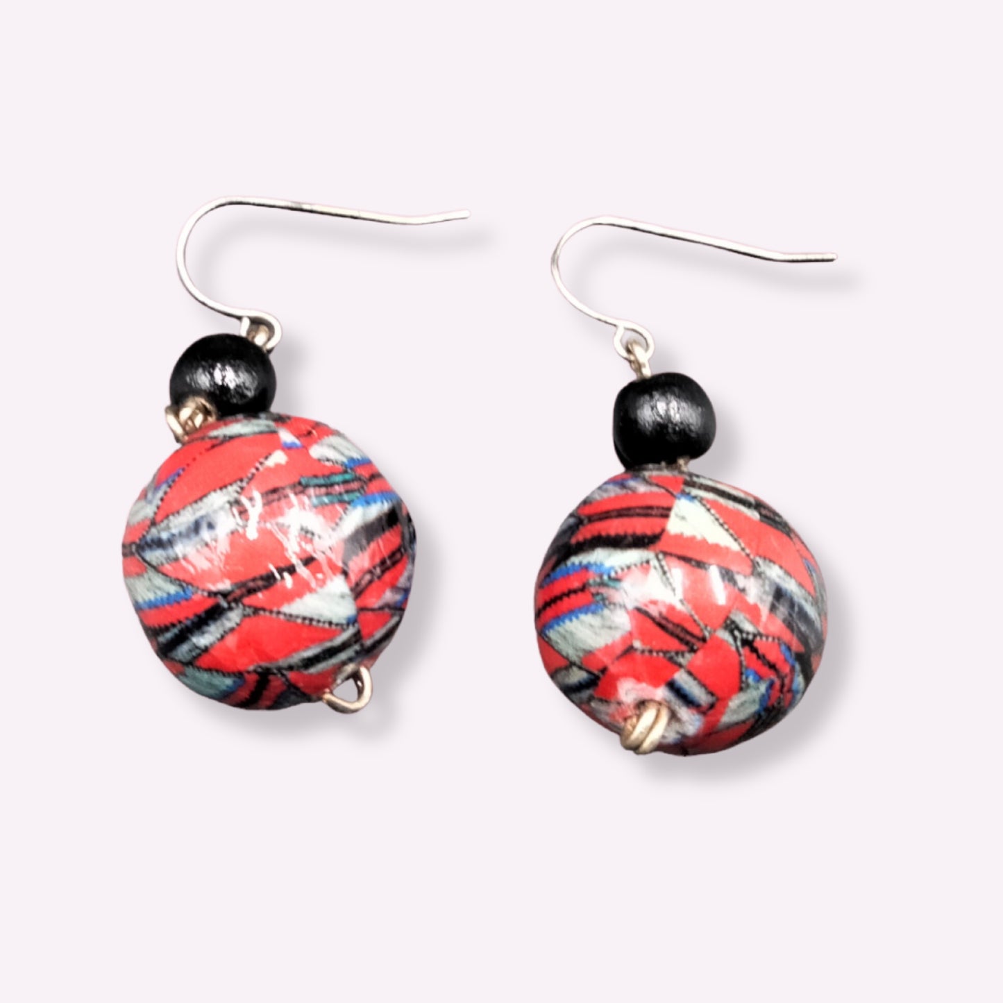 Boucles d'oreilles rond vernis multicolores