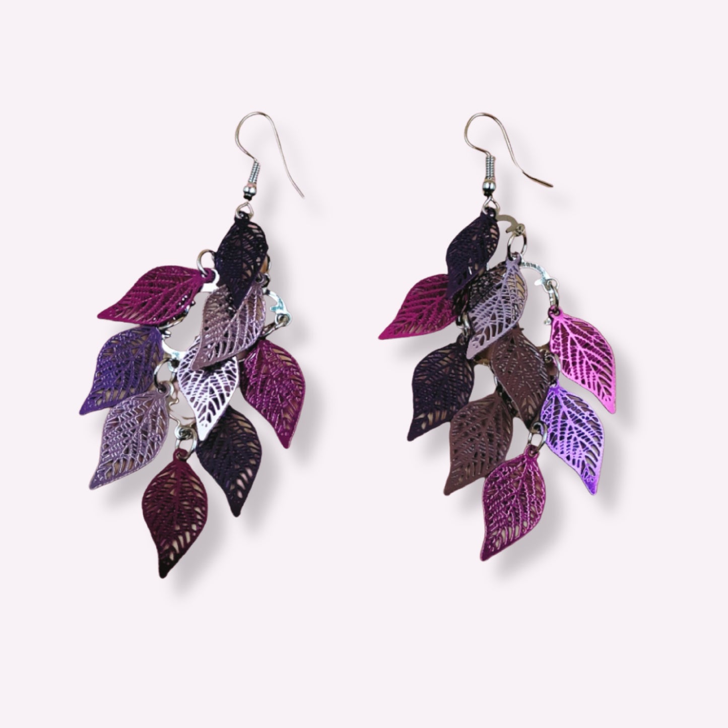 Boucles pendentif fleur à feuilles multicolores