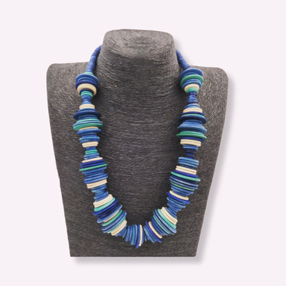 Collier Yandra en bois multicolores