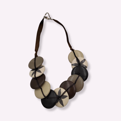 Collier Yandra en bois tricolores