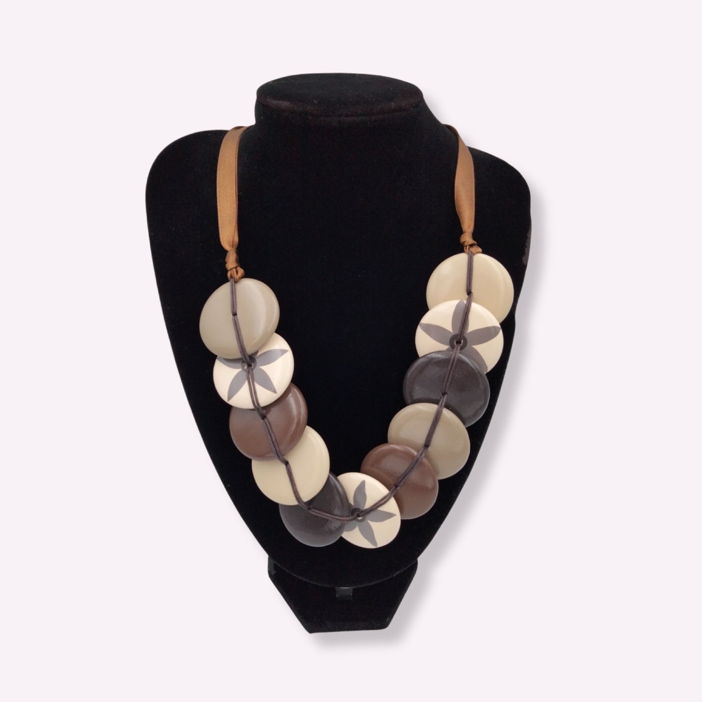 Collier Yandra en bois tricolores